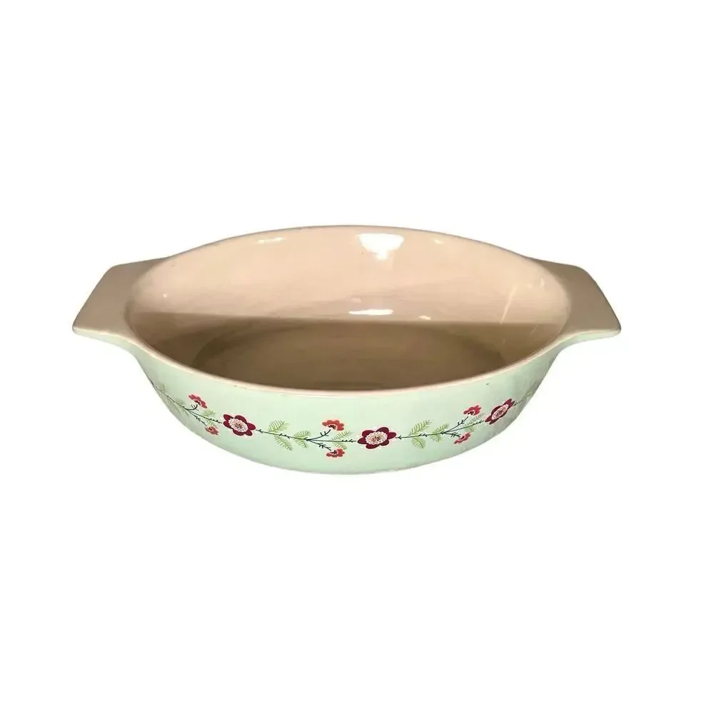 World Market Casserole Floral Oval Baking Dish Bakeware Ceramic